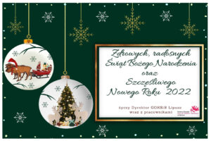 Życzenia świąteczne: Zdrowych, radosnych Świąt Bożego Narodzenia oraz Szczęśliwego Nowego Roku 2022