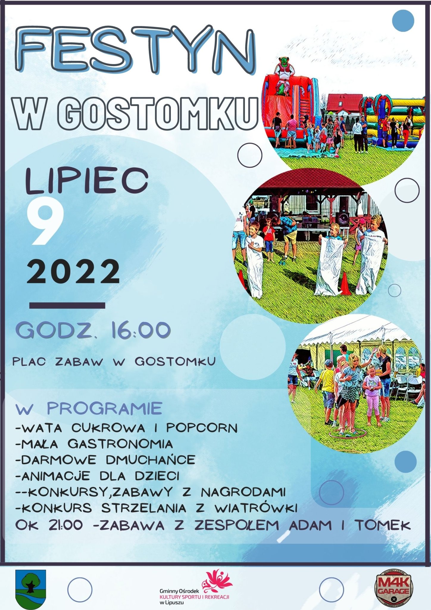 plakat z informacją o Festynie w Gostomku