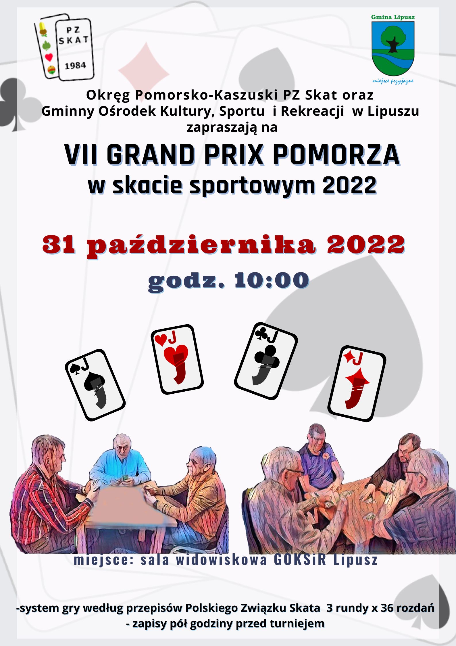 plakat z informacją o VII Grand Prix Pomorza w skacie sportowym 2022