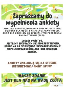 Zaproszenie do wypełnienia ankiety, tłem jest widok ścieżek wokół traw, dominuje kolor zielony
