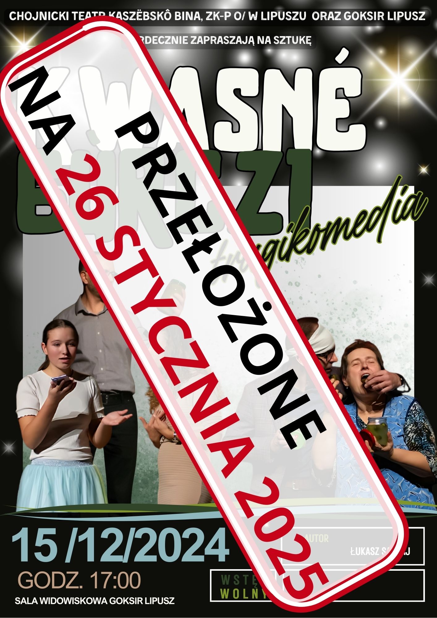 Informacja o przełożeniu sztuki teatralnej