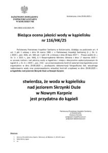 pismo ocena jakości wody