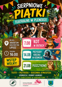 Sierpniowe Piątki Teatralne w Plenerze – zapraszamy do Arboretum Nadleśnictwa Lipusz! - miniatura wpisu